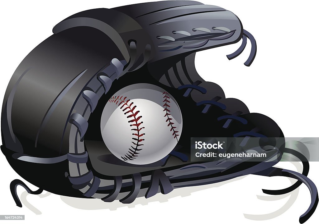 Бейсбольная перчатка мяч и - Векторная графика Американская культура роялти-фри