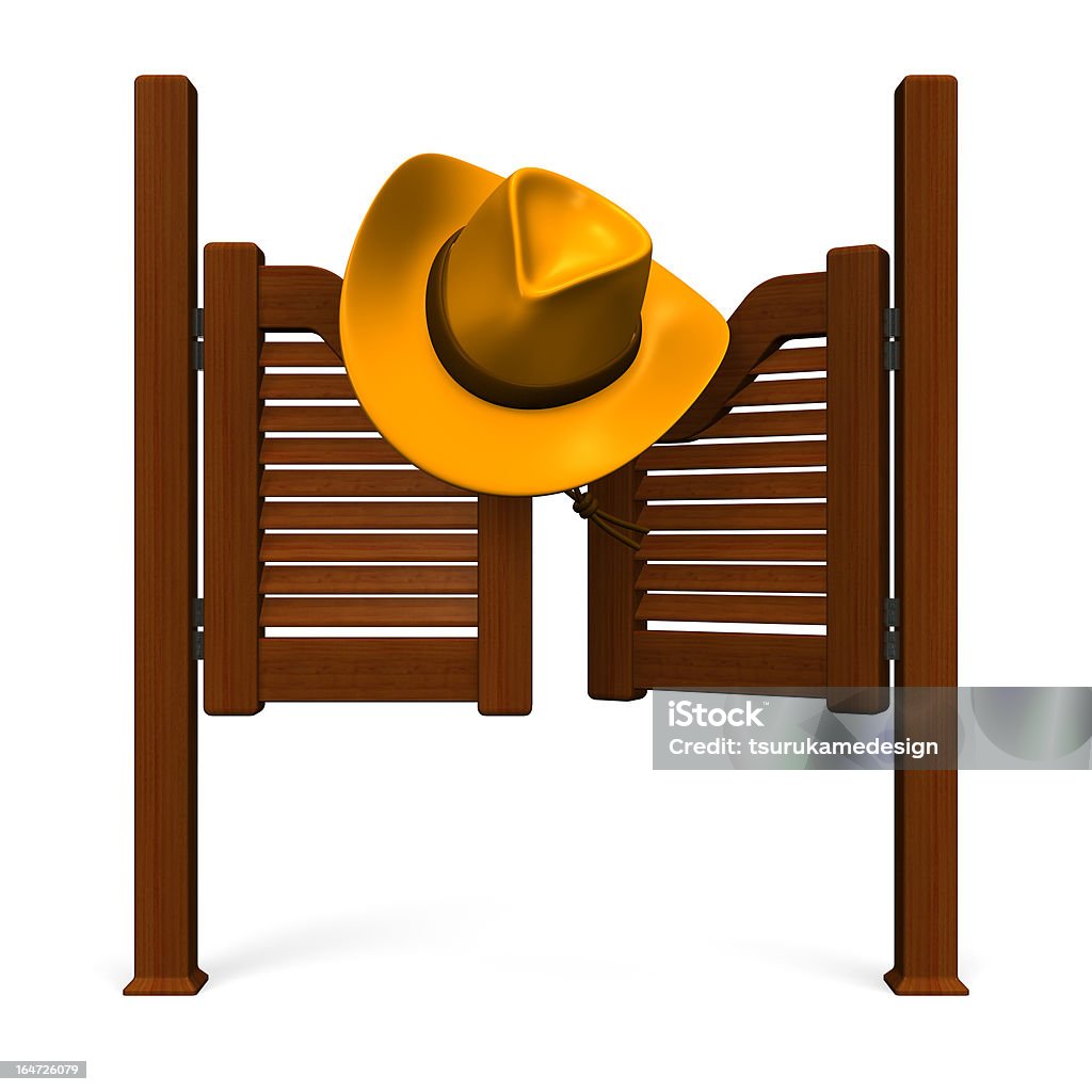 Western porta e Chapéu vista de frente - Royalty-free Chapéu de Cowboy Foto de stock