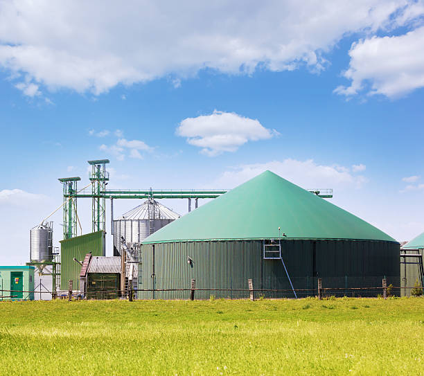 biogas plans stock photo
