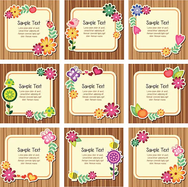 Vector illustration of Forest nature invitation cards