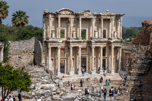 Matera, Basilicata, Italy - 3 November 2019: Palombaro Lungo Hypogeum in Piazza Vittorio Veneto