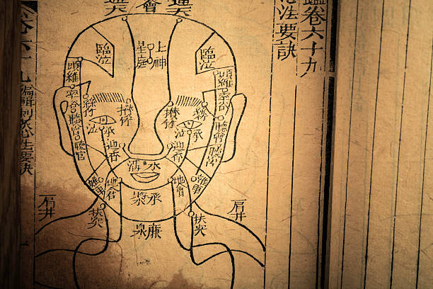 alte medizin buch aus der qing-dynastie - acupuncture chinese medicine medicine chinese script stock-fotos und bilder