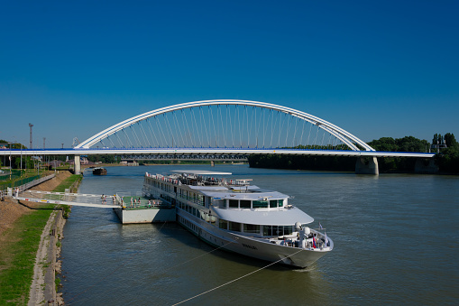 The famous Haringvliet Bridge in the Netherlands opened up for the passage of sailboats