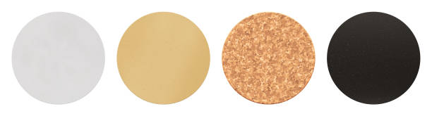 istock Set of round cardboard beer coasters mockup 1647392160