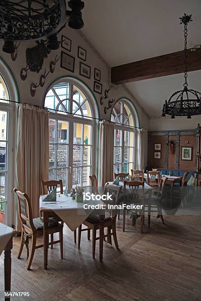 Interior Of Old Restaurant In Austria Stock Photo - Download Image Now - Indoors, Arch - Architectural Feature, Architecture