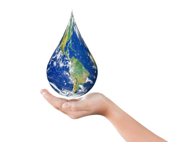 istock Earth, Globe in drop shape on hand isolated on white background, PNG File format. Elements of this image furnished by NASA 1647423861