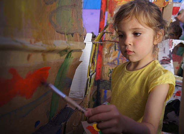 istock Young girl painting 164742562