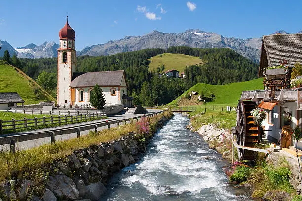 Alpine village of Niederthai in the Otztal valley, Tirol, Austria.