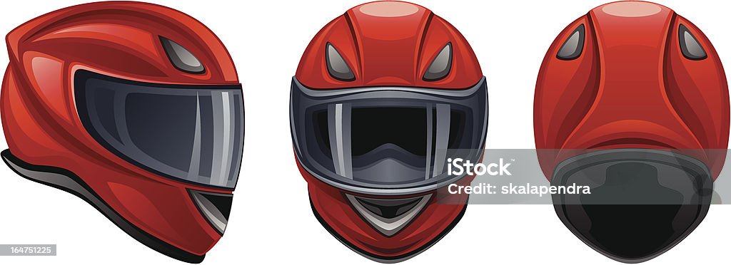 Motorcycle red helmet Motorcycle red helmet on a white background Helmet stock vector