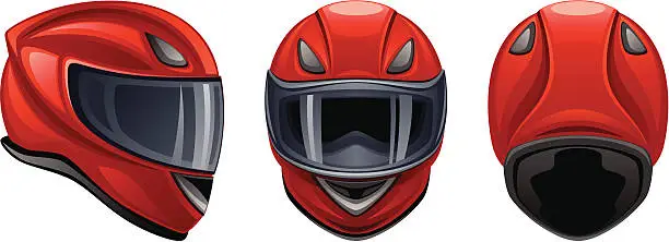 Vector illustration of Motorcycle red helmet