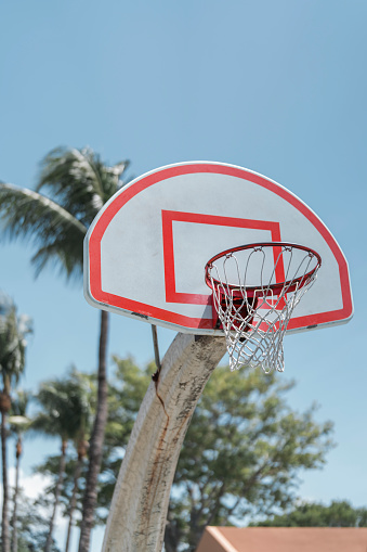 basketball hoop on a day in Miami, Florida, United States