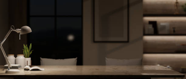 istock Copy space on a with a blurred cozy living room at night in the background. 1647553149
