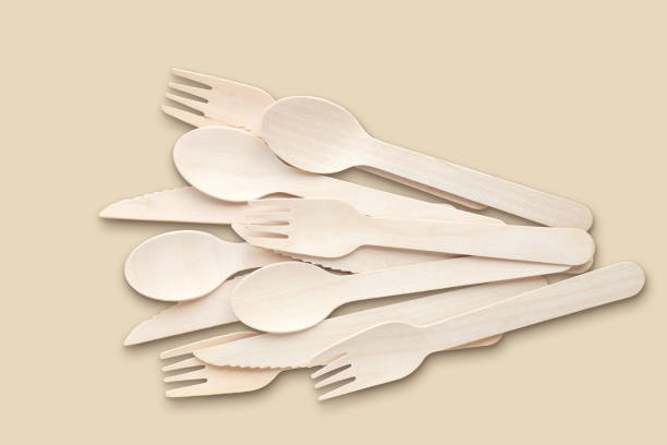 istock Biodegradable wooden bamboo single use cutlery 1647559692
