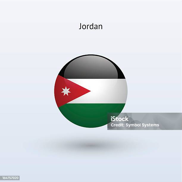 Runda Flaga Jordanii - Stockowe grafiki wektorowe i więcej obrazów Bez ludzi - Bez ludzi, Flaga, Flaga państwowa