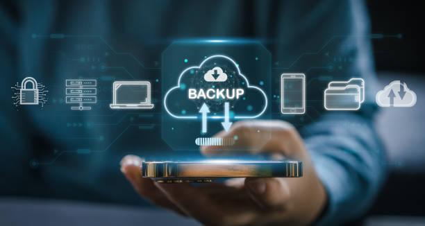 istock Hand ues phone security backup file storage data concept, technology digital, download, documentation, privacy, password, sharing, cloud online technology to protect computer, file, phone icon.security 1647580353