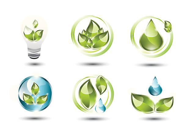 Eco icons set vector art illustration