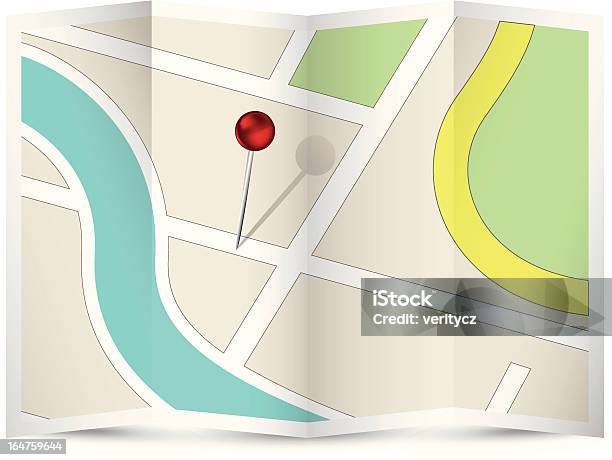 Kartesymbol Mit Roten Pin Stock Vektor Art und mehr Bilder von Stadtplan - Stadtplan, Stecknadelsymbol, Wahlkampf-Anstecker