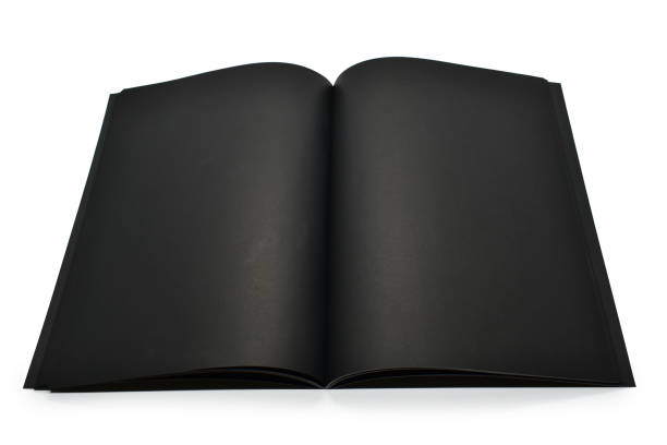 istock blank open black notebook isolated on white background, craft paper texture 1647604013