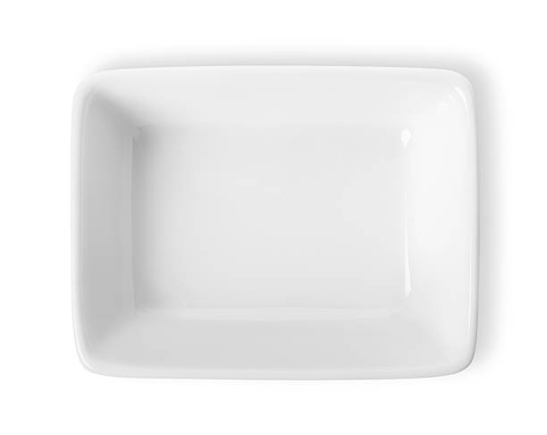 Square plate isolated stock photo