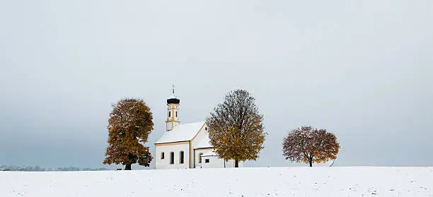 The chapel St. Johann is located near the ground communication station close to Raisting at Lake Ammersee