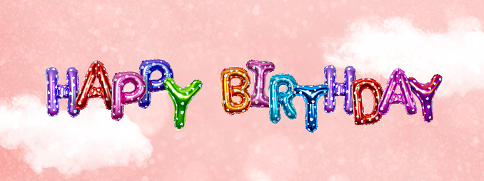 Happy birthday greetings on bright backgrounds. Happy birthday banner