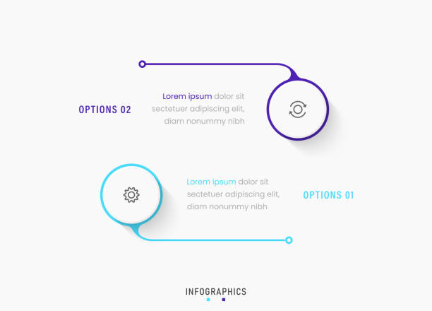 Vector Infographic label design template with icons and 2 options or steps. Can be used for process diagram, presentations, workflow layout, banner, flow chart, info graph. Vector Infographic label design template with icons and 2 options or steps. Can be used for process diagram, presentations, workflow layout, banner, flow chart, info graph. number 2 stock illustrations