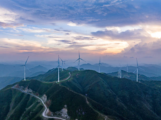 istock Wind power on the mountain, blue sky and white clouds 1647695858