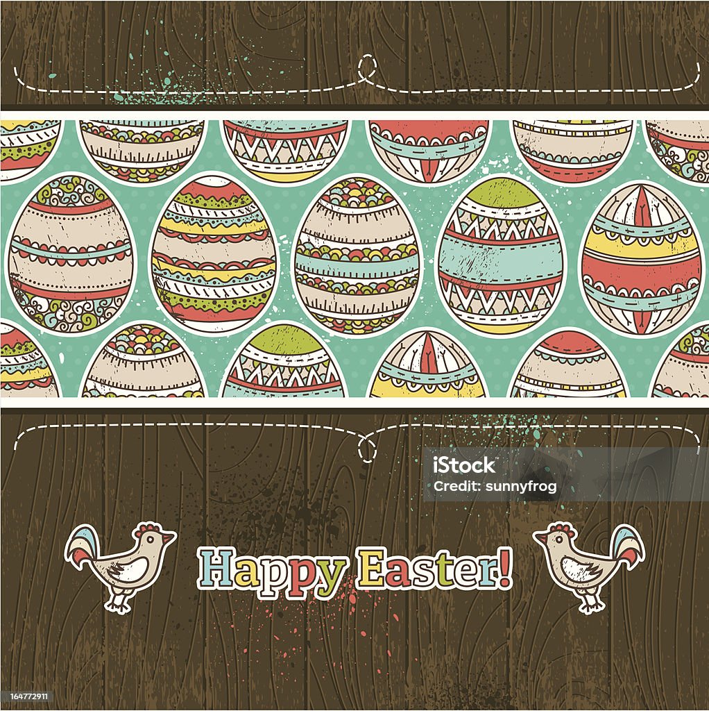 easter eggs on grunge  wooden background Abstract stock vector