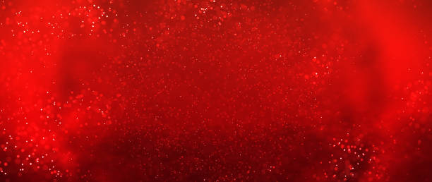 istock Particles abstract background with bokeh on red background. 1647735502