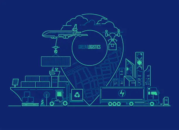 Vector illustration of greenLogistics