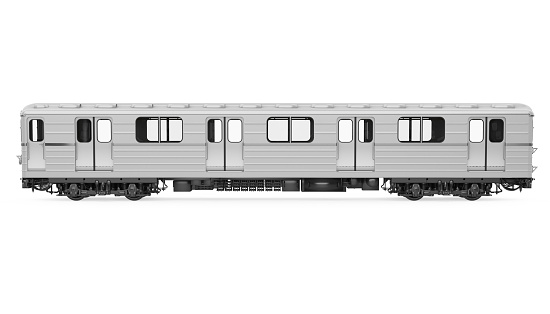 Subway Car isolated on white background. 3D render