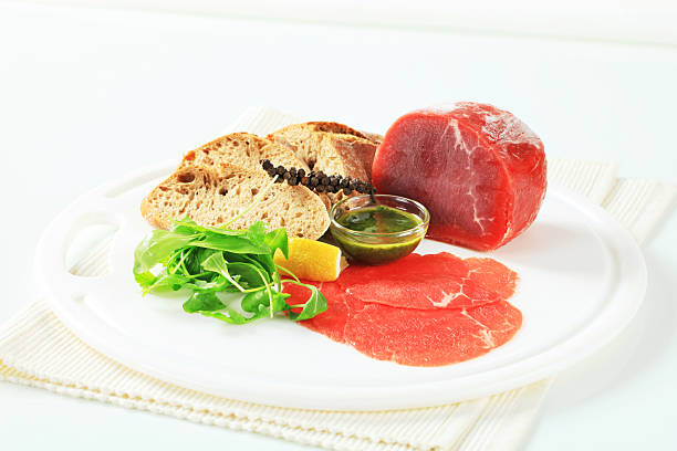 Ingredients for dish of beef Carpaccio