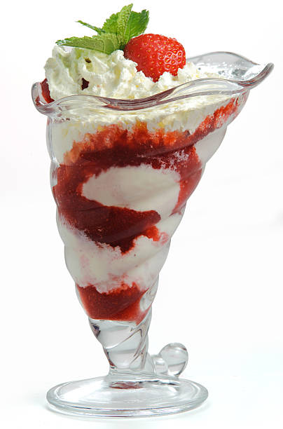 istock Dessert with strawberries and cream 164781835