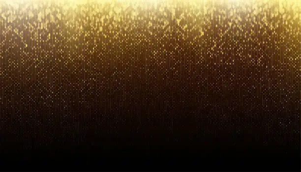 Vector illustration of Seamless golden glittering Christmas lights background