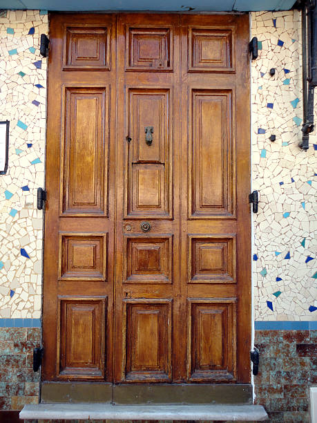 wood door stock photo