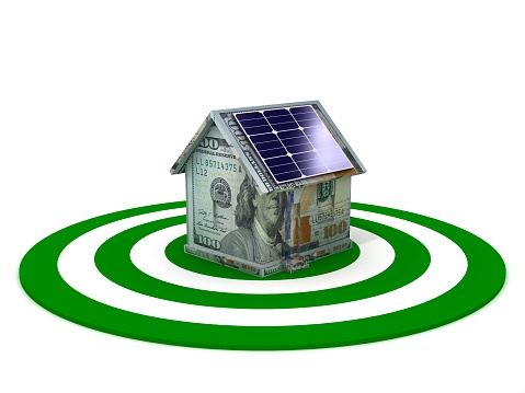 Solar panels house roof renewable energy efficiency money savings