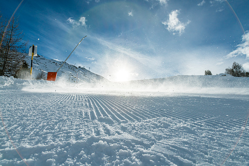 Winter ski resort Zermatt, Rothorn and Blauherd peaks, Mattertal, Valais canton, Switzerland,. Taken by Sony a7R II, 42 Mpix.