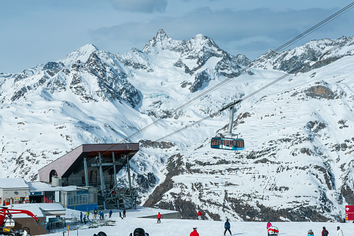 Winter ski resort Zermatt, Mattertal, Valais canton, Switzerland,. Taken by Sony a7R II, 42 Mpix.