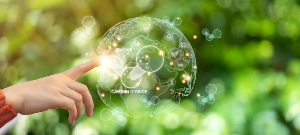 istock Hand touch carbon dioxide global saving clean energy earth, save the world, environment, green, eco friendly, net zero, ESG, ecology, CO2, carbon footprint.campaign save the earth, earth Day 1647923665