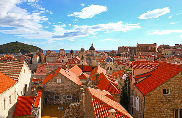 Beautiful panorama of Dubrovnik, Croatia stock photo