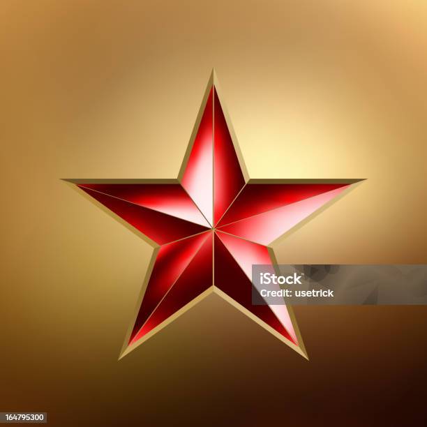 Ilustração De Uma Estrela Vermelha Com Ouro Eps 8 - Arte vetorial de stock e mais imagens de Abstrato - Abstrato, Antiga União Soviética, Aço
