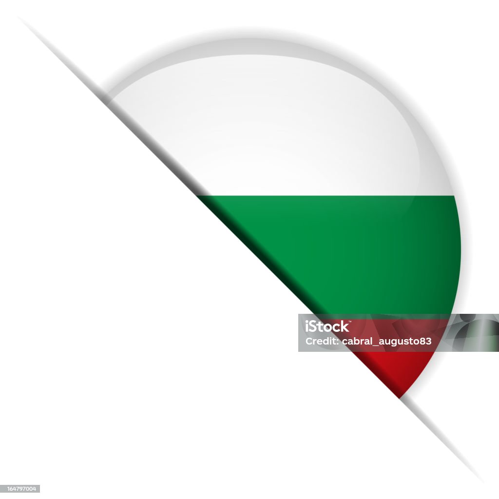 Bulgarien Flagge glänzend Knopf, verdeckte - Lizenzfrei Abzeichen Vektorgrafik