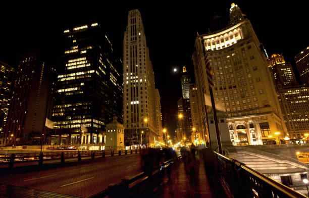 istock Chicago Night Cityscape. 1647976317