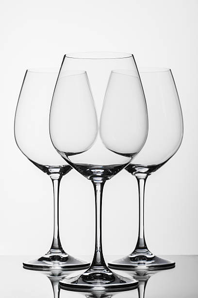 Three wine glasses stock photo