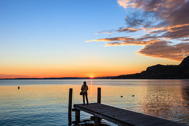 istock Sunset on Lake Garda, Italy 164799623