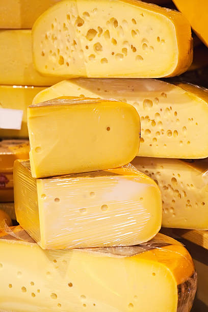 istock Cheese on a shop show-window 164800631