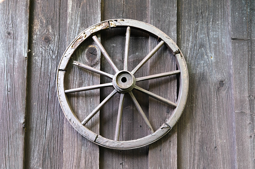 a traction wheel that was once used for carts