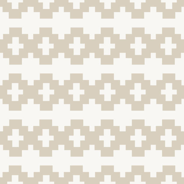 Minimal Boho Southwestern Seamless Pattern Navajo Print. Native American Wallpaper. Scandinavian Background. Ethnic Aztec Ornament for Textile, Surface Design, Wrapping Papers. Vector Illustration