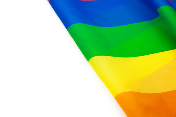 istock Rainbow gay flag on white background close up 1648022779