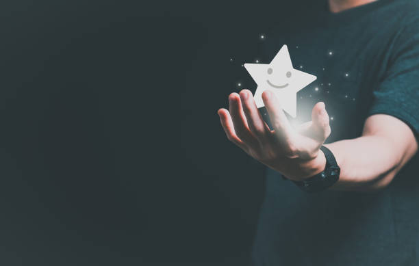 istock Customer services best excellent business rating experience. Satisfaction survey concept. user gives ratings to service experience on the online application, online marketing, and business processes. 1648026088